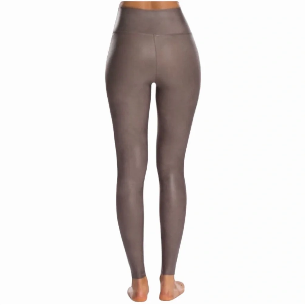 Spanx Faux Leather Leggings in Color Antique Rose - Picture 3 of 5